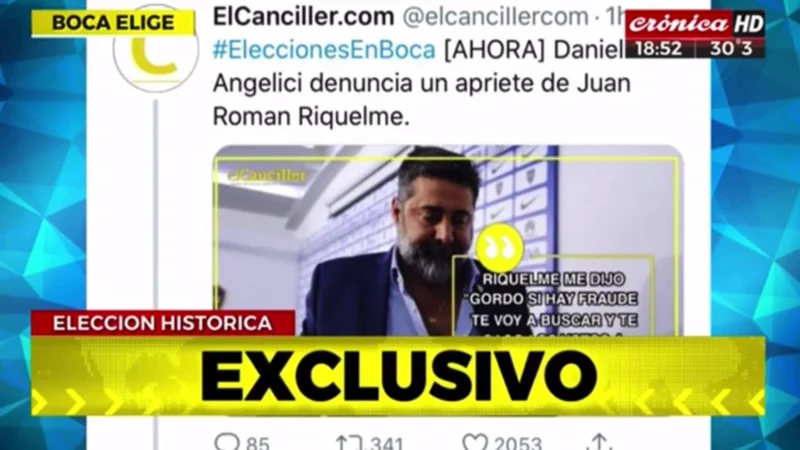 Papelón: Crónica TV difundió una fake news con un supuesto insulto de Riquelme a Angelici