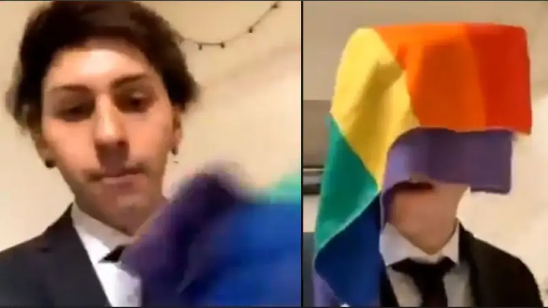 Estanislao Fernández mostró el "pañuelo" LGBTIQ: era una bandera