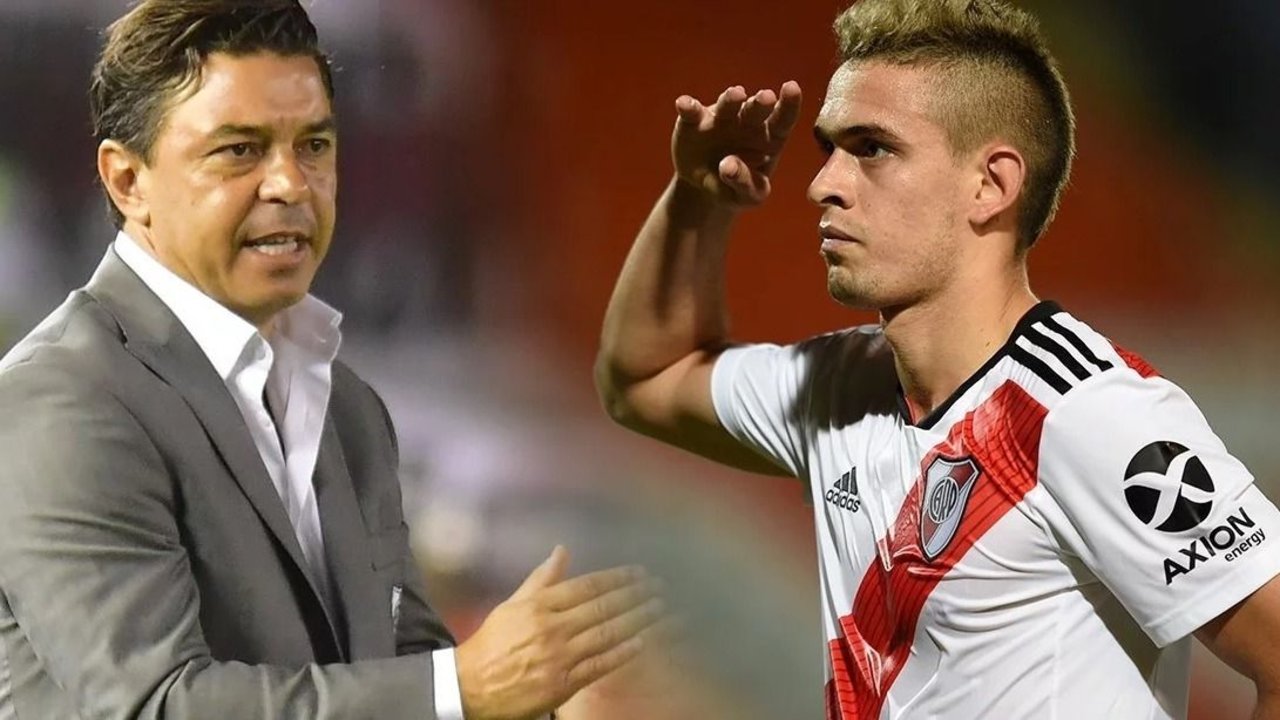 River: el cruce entre Marcelo Gallardo y Rafael Santos Borré en la final de la Copa Argentina
