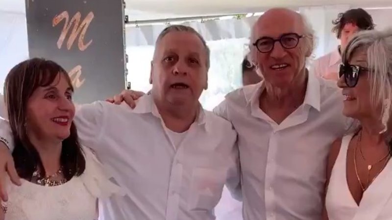 El dueño de Guaymallén fue al festejo de Bianchi y grabó un video con él