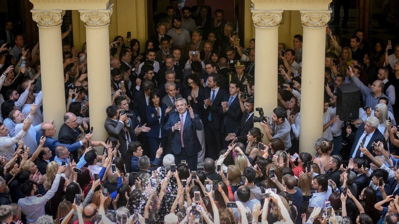 El multitudinario brindis de fin de año de Alberto Fernández en la Casa Rosada