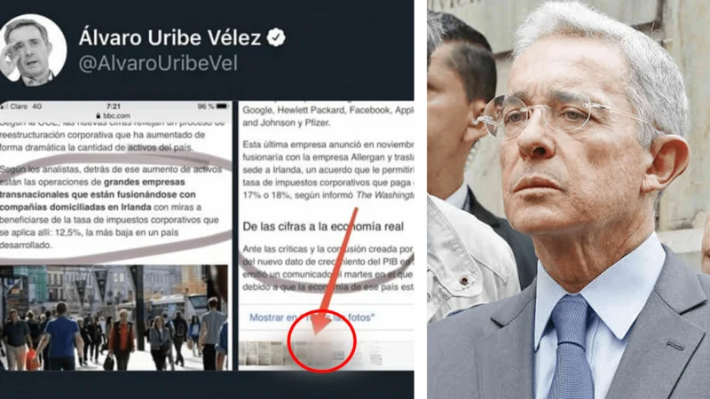 Álvaro Uribe subió un mensaje en Twitter y por error compartió fotos de mujeres desnudas