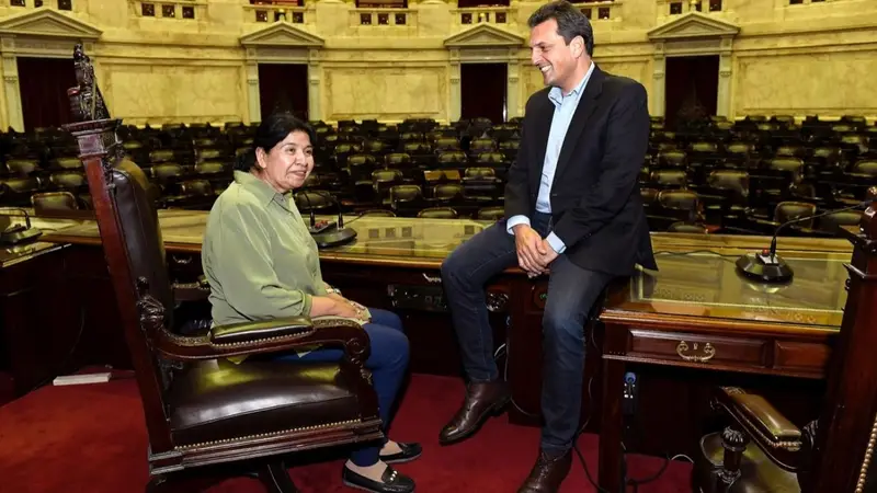 Encuentro en el Congreso: Sergio Massa se reunió con Margarita Barrientos