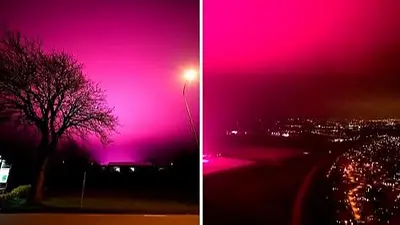Impactante: un resplandor púrpura cubrió el cielo de Suecia Impactante: un resplandor púrpura cubrió el cielo de Suecia
