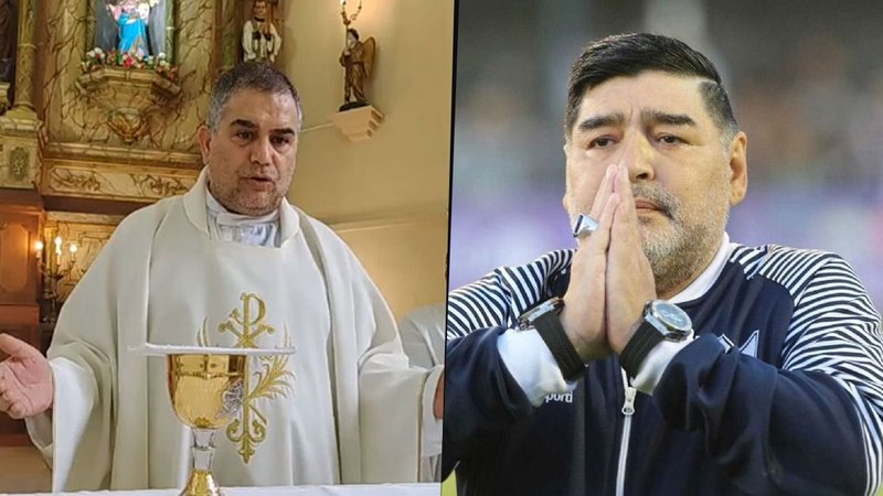 El sacerdote y cura Gustavo Rubio, y Diego Maradona, confesión antes de morir