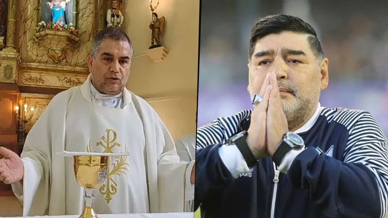 El sacerdote y cura Gustavo Rubio, y Diego Maradona, confesión antes de morir