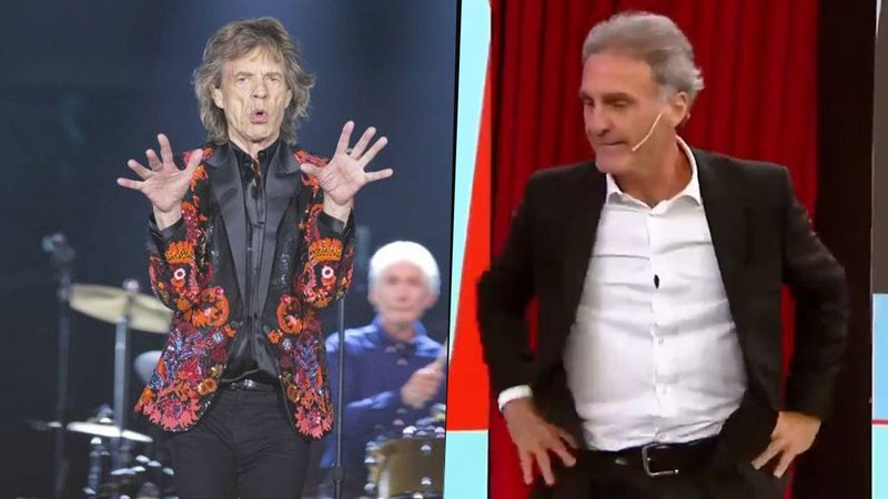 Oscar Ruggeri bailando como Mick Jagger los Rolling Stones