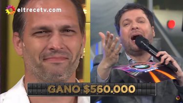 Un participante ganó medio millón de pesos y emocionó a Guido Kaczka