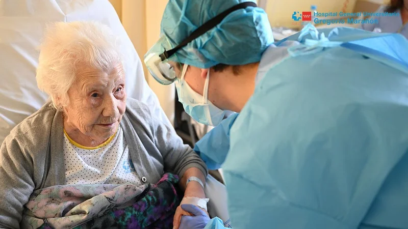 Emotivo: una mujer española de 104 superó el coronavirus y se recuperó por completo