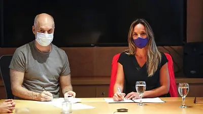 Galmarini y Larreta firmaron un convenio por obras de agua y cloacas Galmarini y Larreta firmaron un convenio por obras de agua y cloacas
