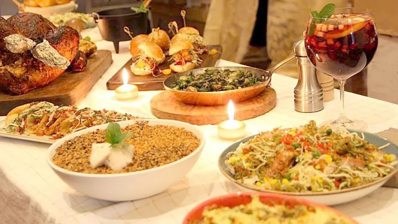 Navidad en Argentina, mesa de comida