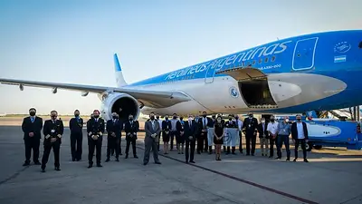El vuelo de Aerolíneas Argentinas ya partió hacia Rusia por la Sputnik V El vuelo de Aerolíneas Argentinas ya partió hacia Rusia por la Sputnik V