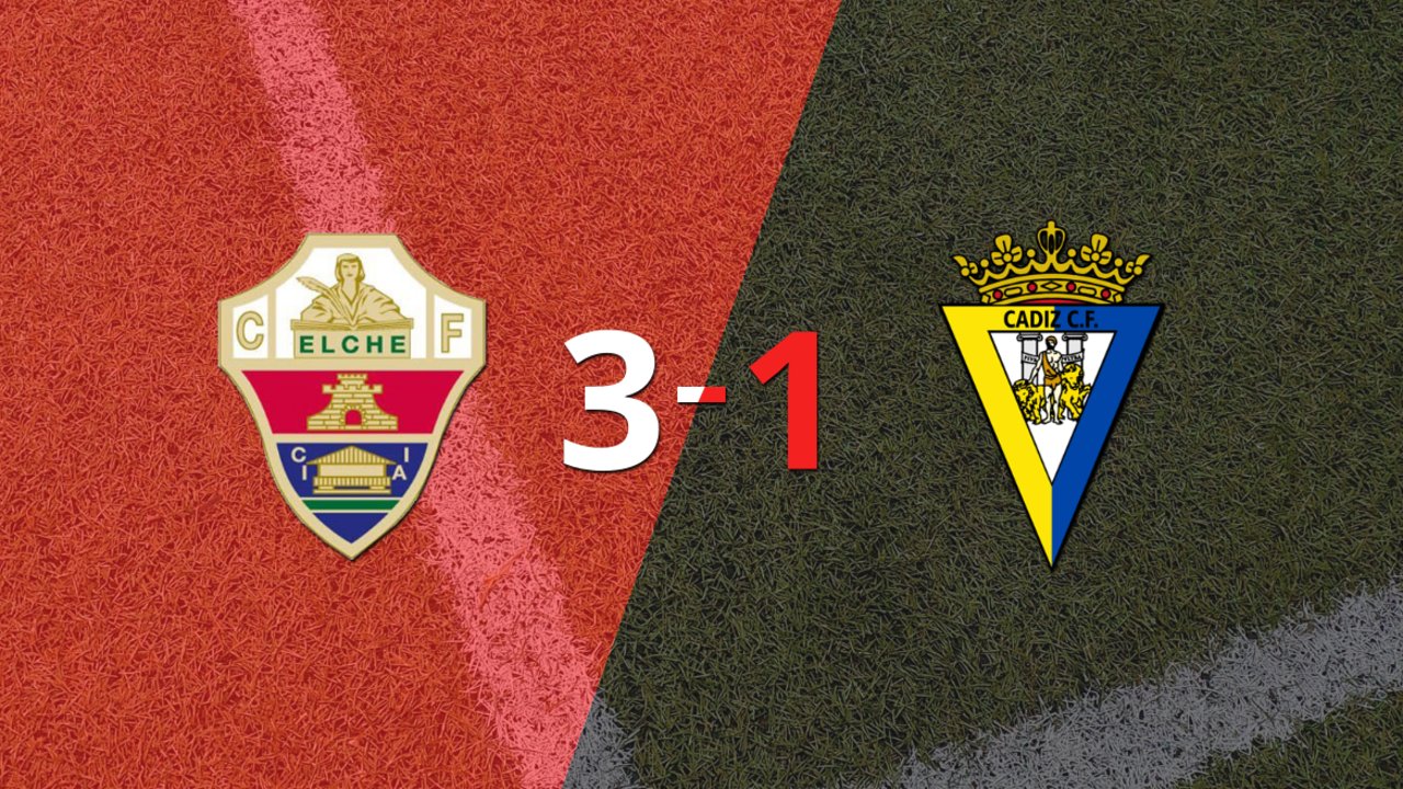 Elche superó por 3-1 a Cádiz como local