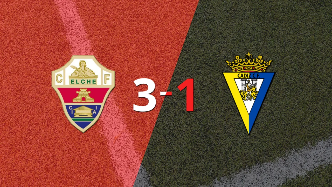 Elche superó por 3-1 a Cádiz como local