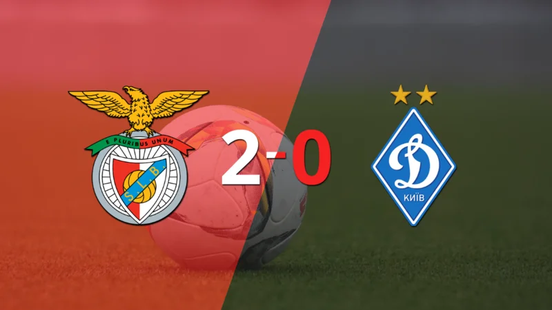 Benfica le ganó con claridad a Dynamo Kyev por 2 a 0
