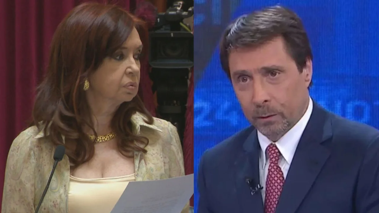 Cristina Kirchner y Eduardo Feinmann