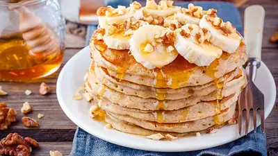 Receta de panqueques de avena y banana Receta de panqueques de avena y banana