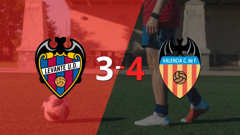 Gonçalo Guedes marca un doblete en la victoria 4-3 de Valencia ante Levante