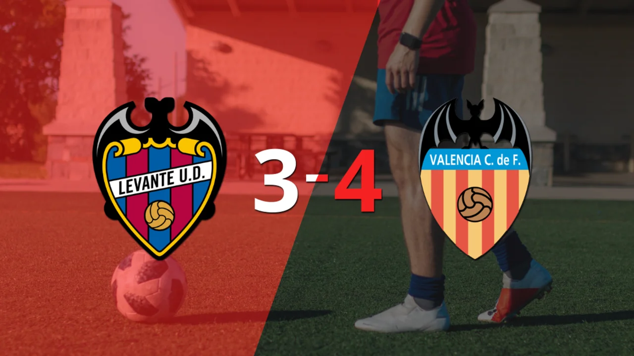 Gonçalo Guedes marca un doblete en la victoria 4-3 de Valencia ante Levante