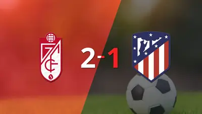 Con la mínima diferencia, Granada venció a Atlético de Madrid por 2 a 1 Con la mínima diferencia, Granada venció a Atlético de Madrid por 2 a 1