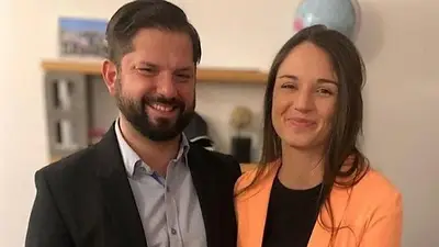 Gabriel Boric e Irina Karamanos Gabriel Boric e Irina Karamanos