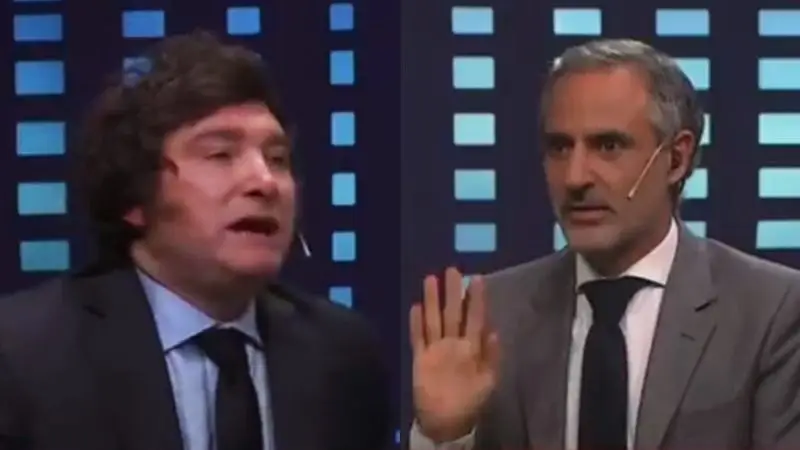 Javier Milei discute con un periodista de La Nación+ sobre el pase sanitario