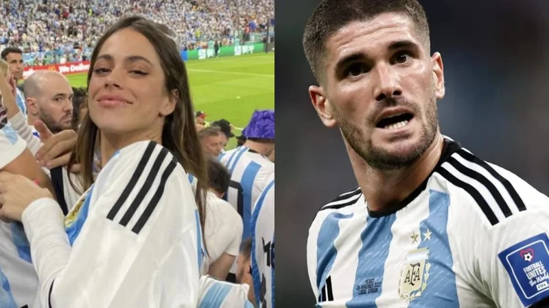 Tini Stoessel y Rodrigo De Paul en el Mundial Qatar 2022