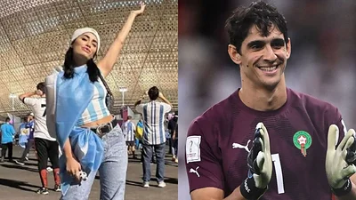 Lali Espósito cada vez más cerca de Bono, el arquero de Marruecos. Lali Espósito cada vez más cerca de Bono, el arquero de Marruecos.