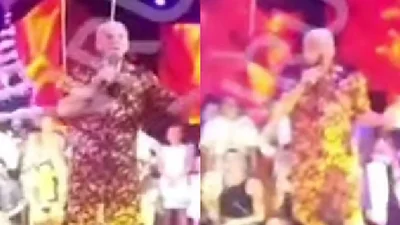 Flavio Mendoza enojado con su público en una obra de teatro Flavio Mendoza enojado con su público en una obra de teatro