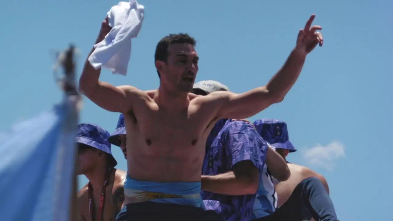 El video de Scaloni sacado, en cuero y festejando el título de campeón