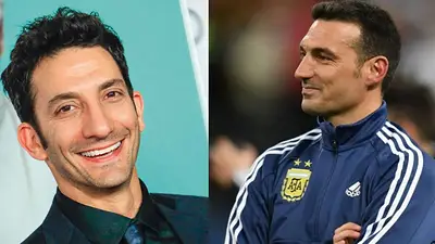 Juan Minujín y Lionel Scaloni Juan Minujín y Lionel Scaloni
