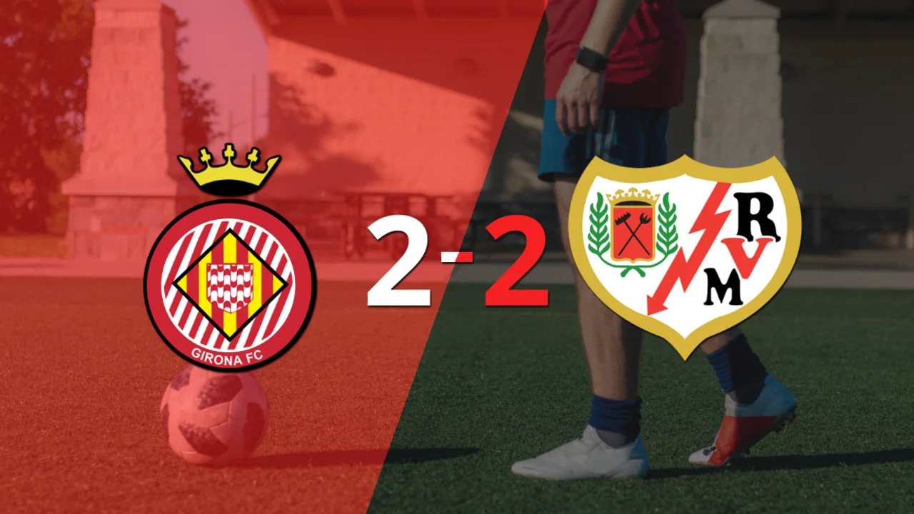 Girona y Rayo Vallecano sellaron un empate a dos