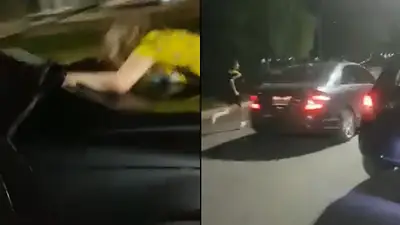 Discutió con una mujer, la atropelló y arrastró 3 kilómetros en el capot. Discutió con una mujer, la atropelló y arrastró 3 kilómetros en el capot.