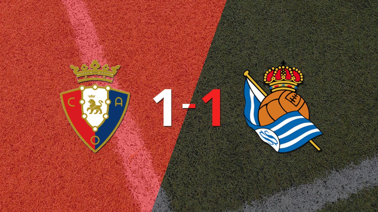 Osasuna no pudo en casa ante Real Sociedad y empataron 1-1 