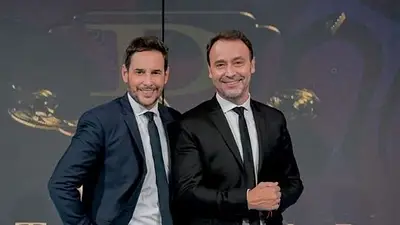Rodrigo Lussich y Adrián Pallares, conductores de Socios del Espectáculo por El Trece Rodrigo Lussich y Adrián Pallares, conductores de Socios del Espectáculo por El Trece