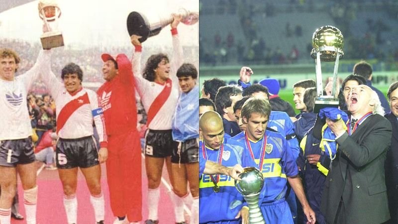 River, Boca, campeones de la Copa Intercontinental el 14 de diciembre de 1986 y de 2003
