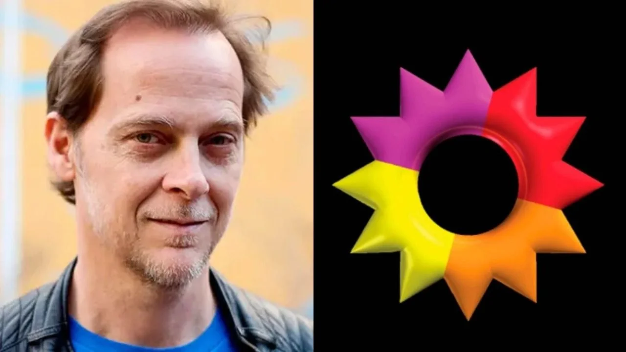 Matías Martin y el logo de El Trece