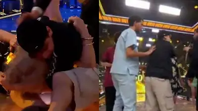 El momento en el que la mujer fue derribada por su nieto El momento en el que la mujer fue derribada por su nieto