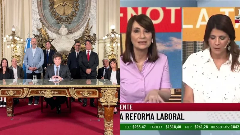 Javier Milei, María Laura Santillán y Eleonora Cole