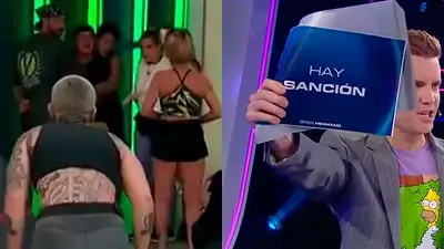 Furia discutiendo con Williams y Santiago del Moro con un sobre con la sanción Furia discutiendo con Williams y Santiago del Moro con un sobre con la sanción
