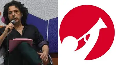 Eric Said y el logo del diario Clarín. Eric Said y el logo del diario Clarín.