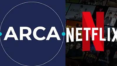 Logos de ARCA y Netflix Logos de ARCA y Netflix