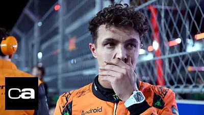 Lando Norris tomándose el rostro en Qatar. Lando Norris tomándose el rostro en Qatar.