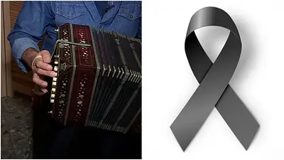 Bandoneón y el símbolo de luto Bandoneón y el símbolo de luto