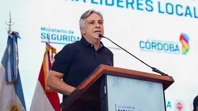 El gobernador Llaryora durante un discurso. El gobernador Llaryora durante un discurso.