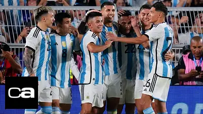La Selección Argentina festejando un gol. La Selección Argentina festejando un gol.