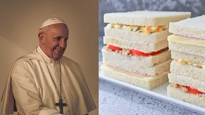 Papa Francisco y Sándwich de miga Papa Francisco y Sándwich de miga