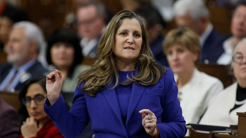 La ministra de Finanzas de Canadá dimite tras chocar con Trudeau por los posibles aranceles de Trump