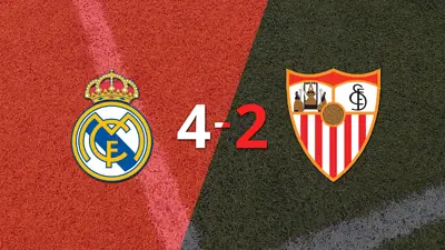 Real Madrid dio el golpe y le ganó a Sevilla por 4-2 Real Madrid dio el golpe y le ganó a Sevilla por 4-2