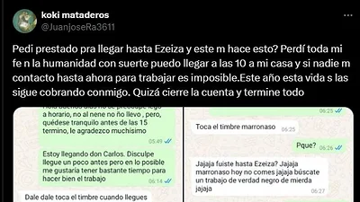 Pidió trabajo y lo hicieron ir hasta Ezeiza, donde fue discriminado y estafado Pidió trabajo y lo hicieron ir hasta Ezeiza, donde fue discriminado y estafado